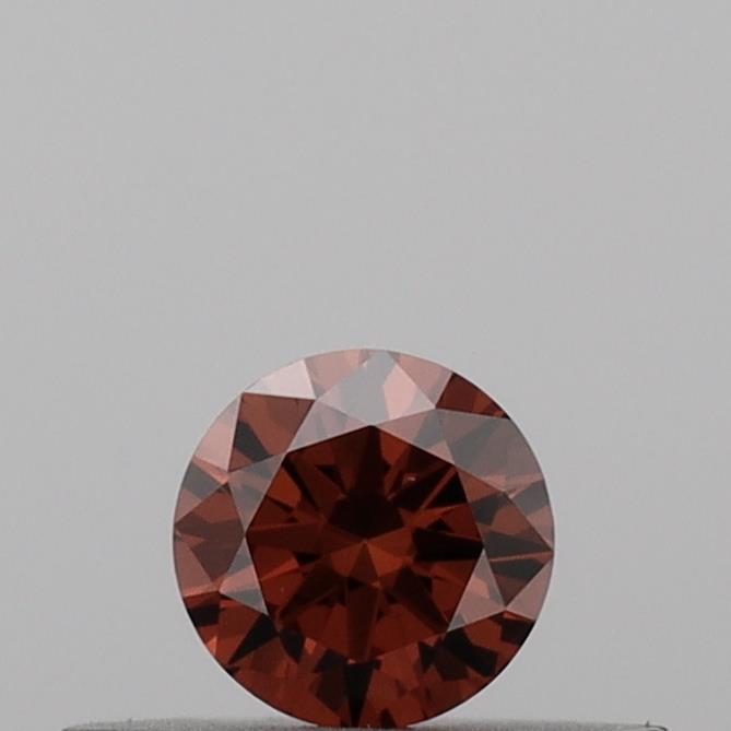 Actual 0.18 carat Deep Orange Round lab-grown diamond