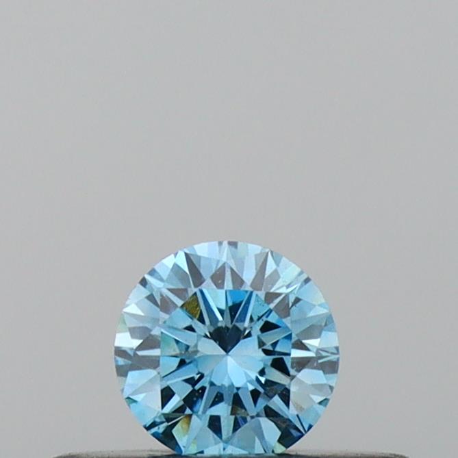 Actual 0.16 carat Vivid Blue Round lab-grown diamond