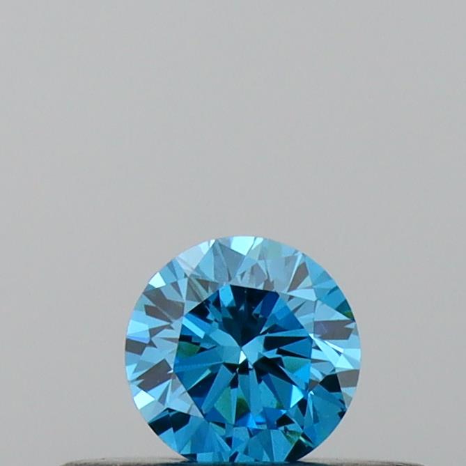 Actual 0.18 carat Vivid Blue Round lab-grown diamond