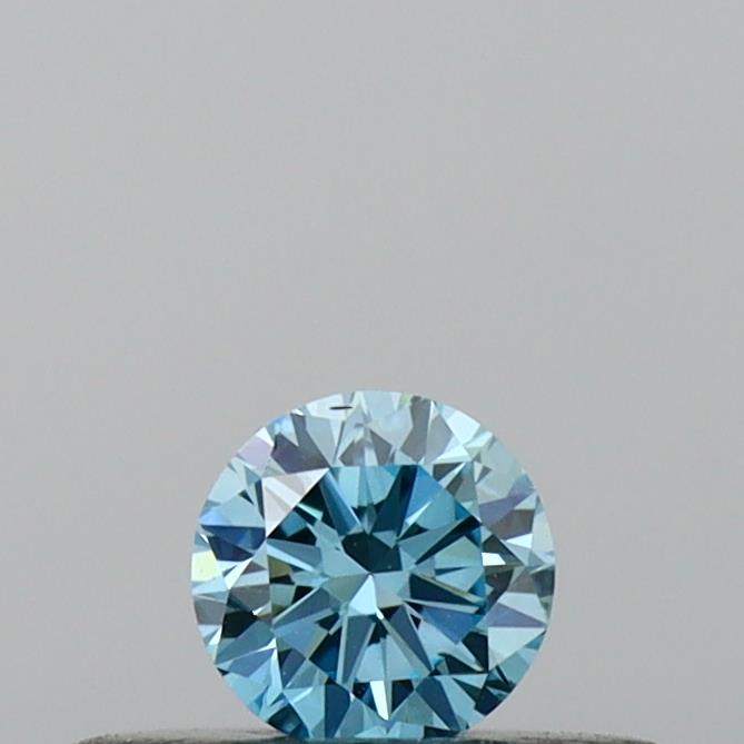 Actual 0.17 carat Vivid Blue Round lab-grown diamond
