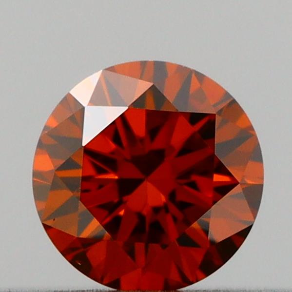 Actual 0.17 carat Deep Orange Round lab-grown diamond