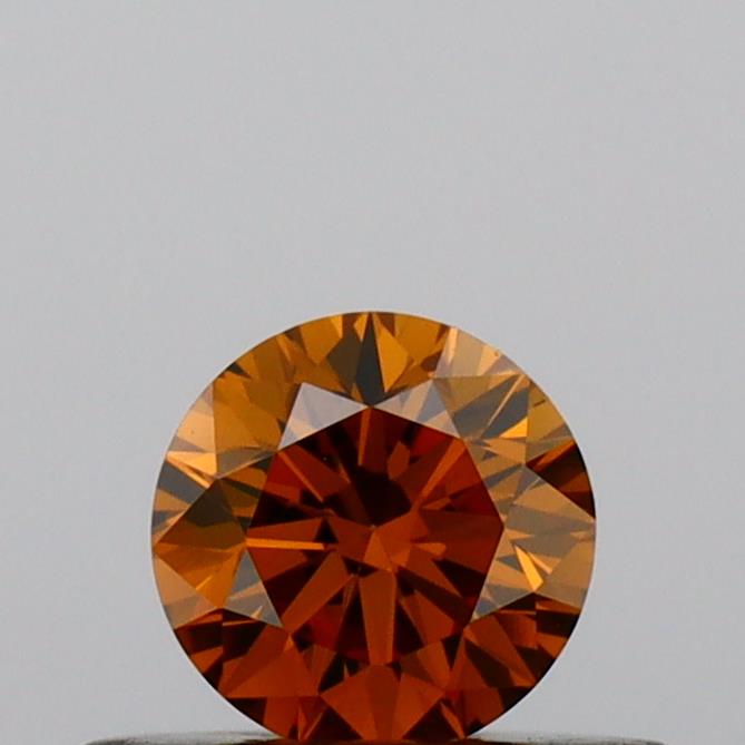Actual 0.31 carat Fancy Brown Round lab-grown diamond