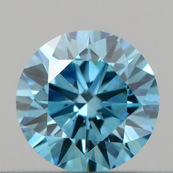Actual 0.19 carat Vivid Blue Round lab-grown diamond