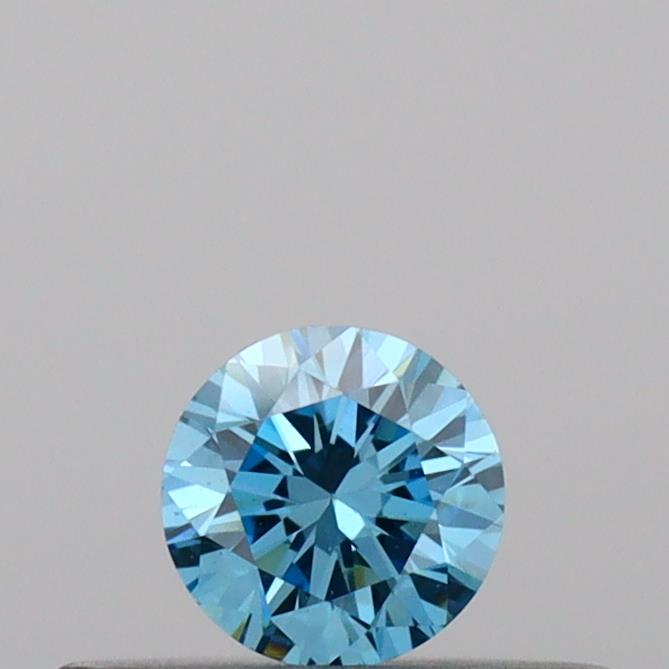 Actual 0.18 carat Vivid Blue Round lab-grown diamond