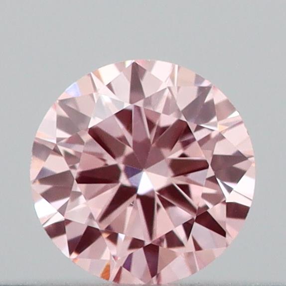 Actual 0.16 carat Intense Pink Round lab-grown diamond