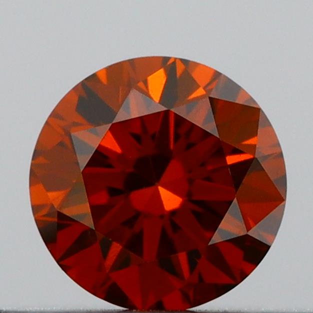 Actual 0.27 carat Deep Orange Round lab-grown diamond