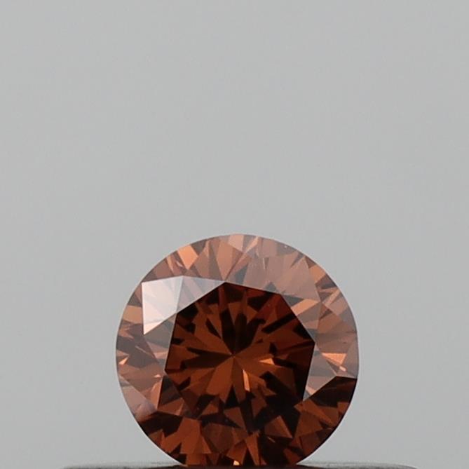 Actual 0.21 carat Deep Orange Round lab-grown diamond