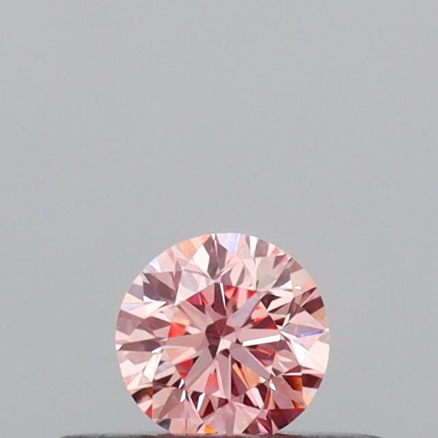Actual 0.19 carat Intense Pink Round lab-grown diamond