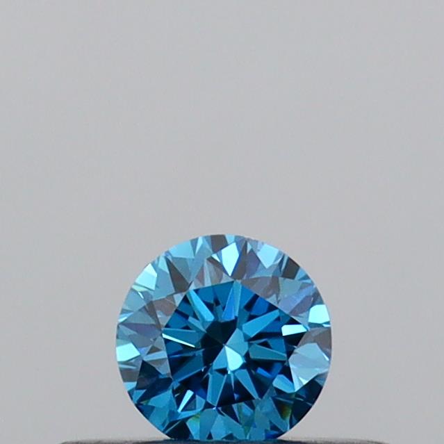 Actual 0.19 carat Vivid Blue Round lab-grown diamond