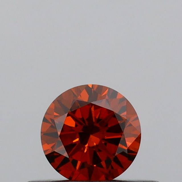 Actual 0.26 carat Deep Orange Round lab-grown diamond