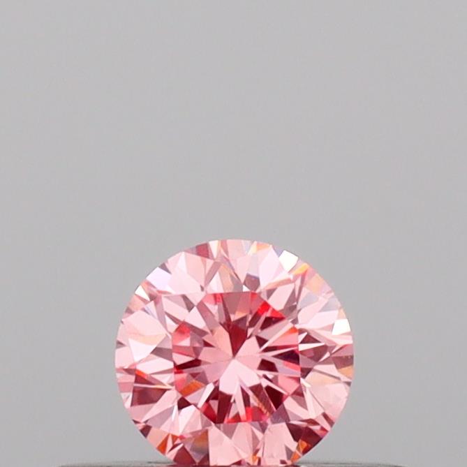 Actual 0.18 carat Vivid Pink Round lab-grown diamond