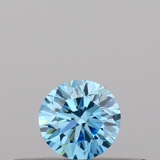Actual 0.18 carat Vivid Blue Round lab-grown diamond