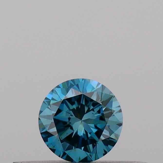 Actual 0.19 carat Vivid Blue Round lab-grown diamond