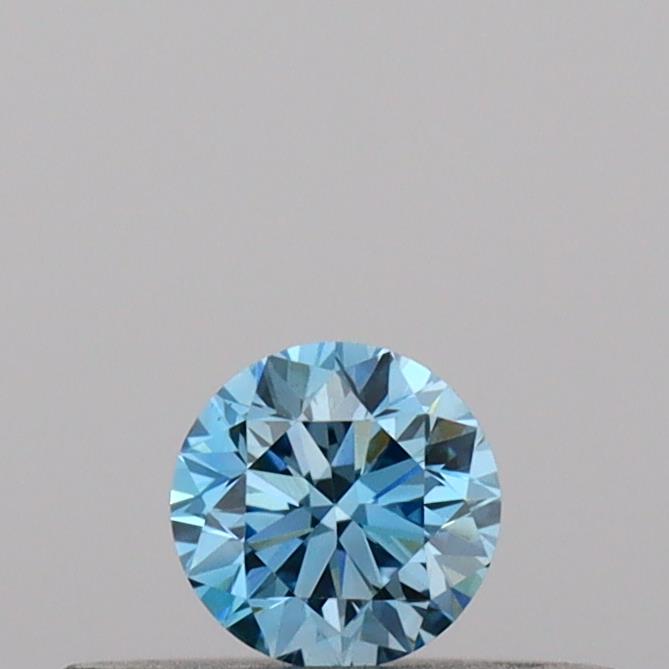 Actual 0.17 carat Vivid Blue Round lab-grown diamond