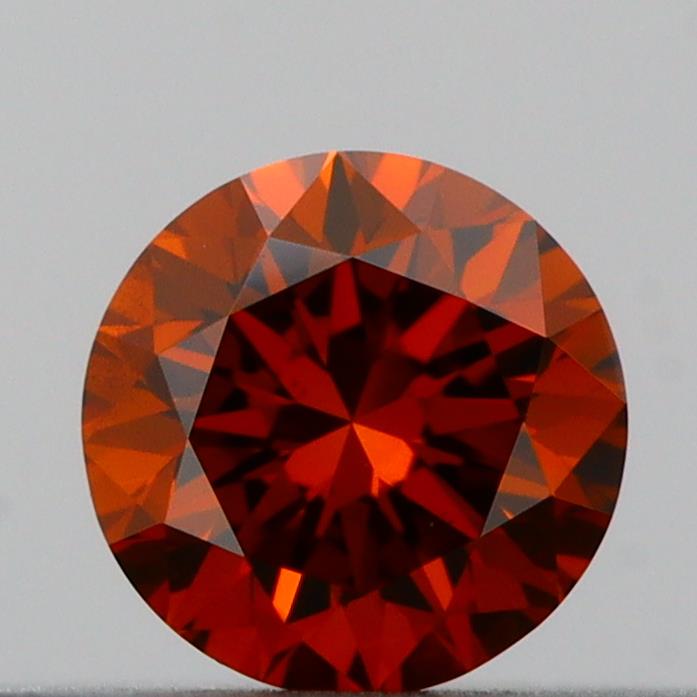 Actual 0.2 carat Deep Orange Round lab-grown diamond