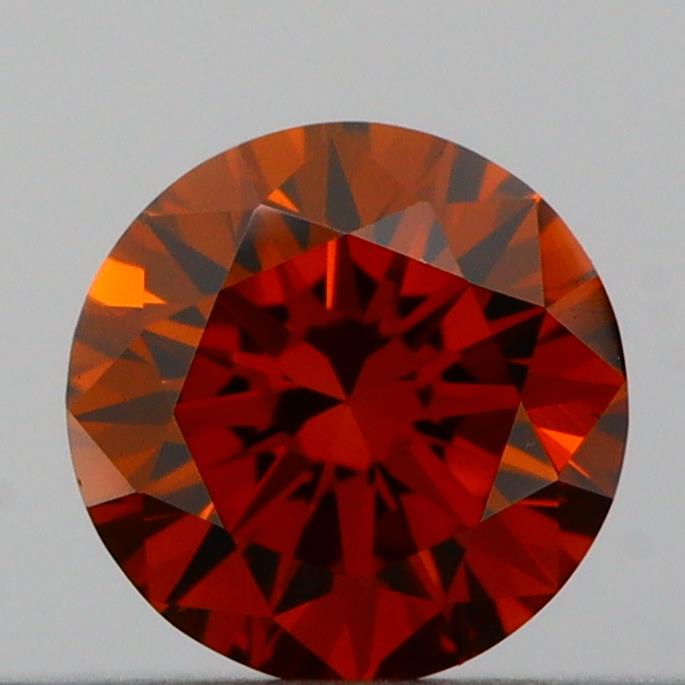 Actual 0.21 carat Deep Orange Round lab-grown diamond