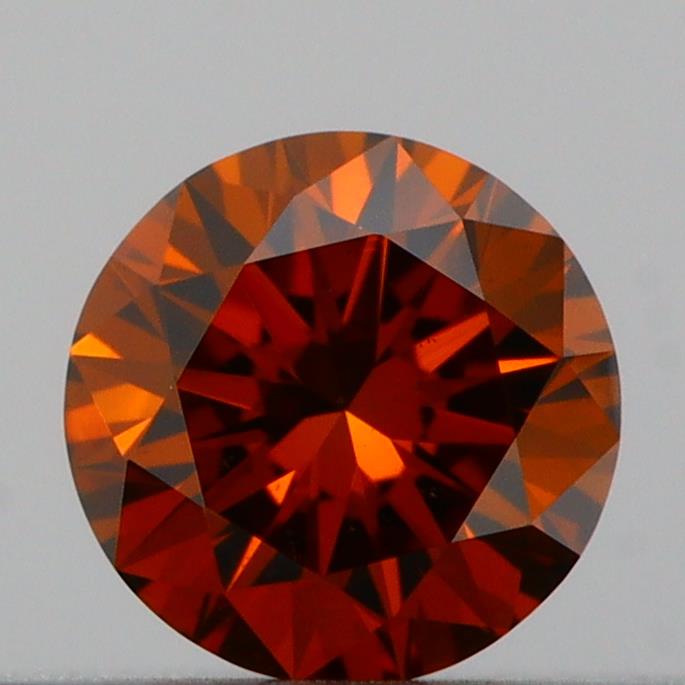 Actual 0.2 carat Deep Orange Round lab-grown diamond