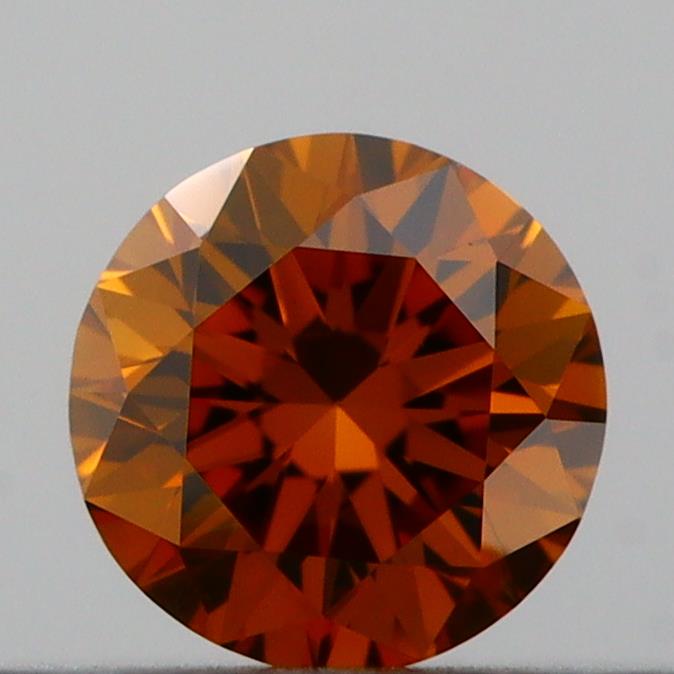 Actual 0.2 carat Deep Orange Round lab-grown diamond