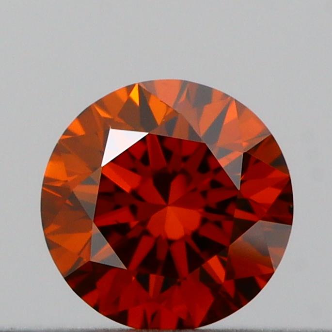Actual 0.18 carat Deep Orange Round lab-grown diamond