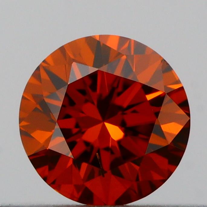Actual 0.23 carat Deep Orange Round lab-grown diamond