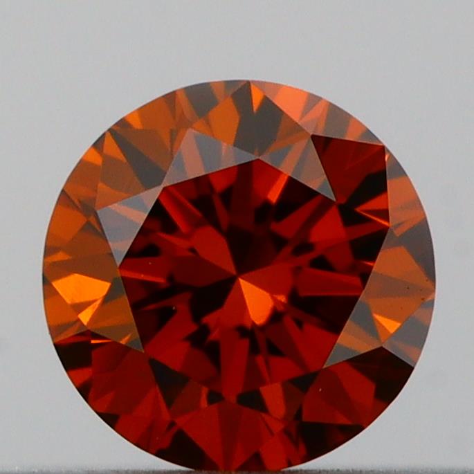 Actual 0.22 carat Deep Orange Round lab-grown diamond