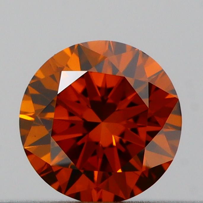 Actual 0.2 carat Deep Orange Round lab-grown diamond