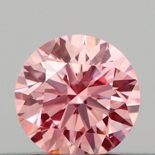 Actual 0.21 carat Vivid Pink Round lab-grown diamond
