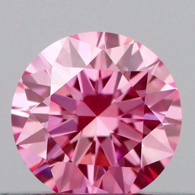 Actual 0.22 carat Vivid Pink Round lab-grown diamond