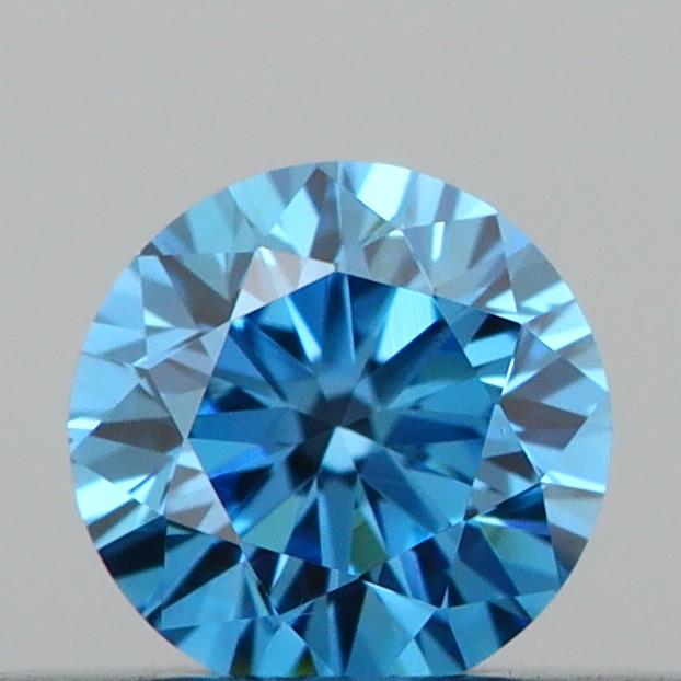 Actual 0.21 carat Vivid Blue Round lab-grown diamond