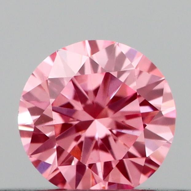 Actual 0.22 carat Vivid Pink Round lab-grown diamond