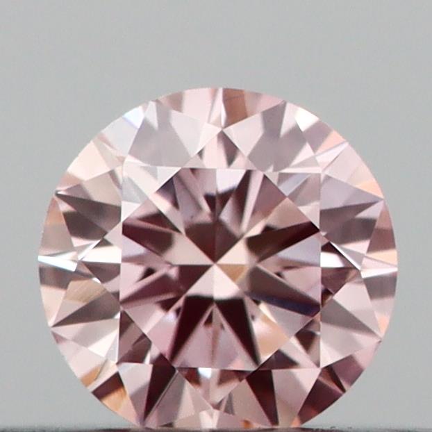 Actual 0.22 carat Fancy Pink Round lab-grown diamond