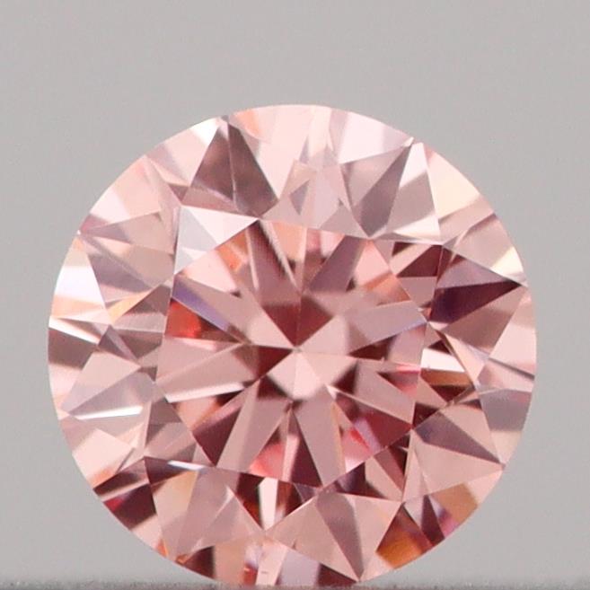 Actual 0.16 carat Intense Pink Round lab-grown diamond