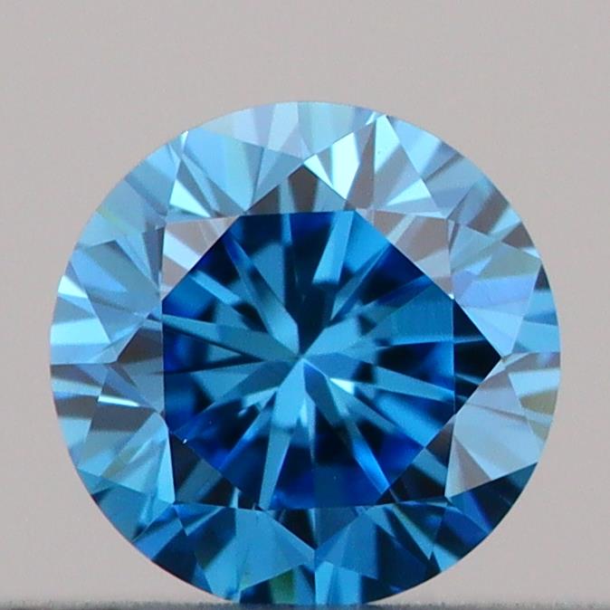 Actual 0.19 carat Vivid Blue Round lab-grown diamond