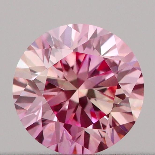 Actual 0.18 carat Fancy Pink Round lab-grown diamond