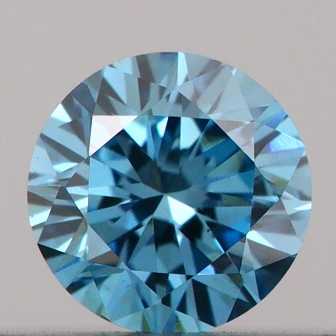 Actual 0.18 carat Vivid Blue Round lab-grown diamond