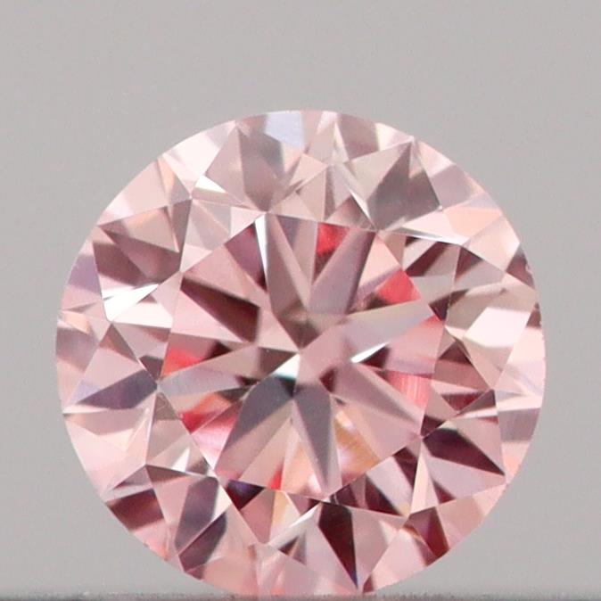 Actual 0.16 carat Intense Pink Round lab-grown diamond