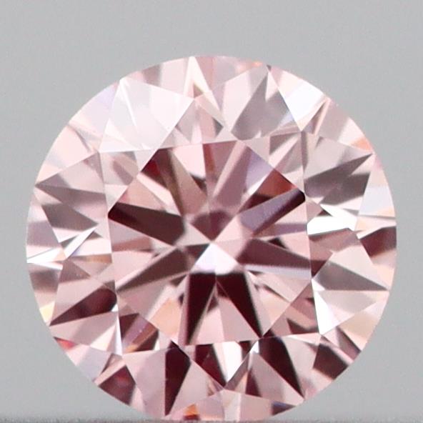 Actual 0.16 carat Fancy Pink Round lab-grown diamond