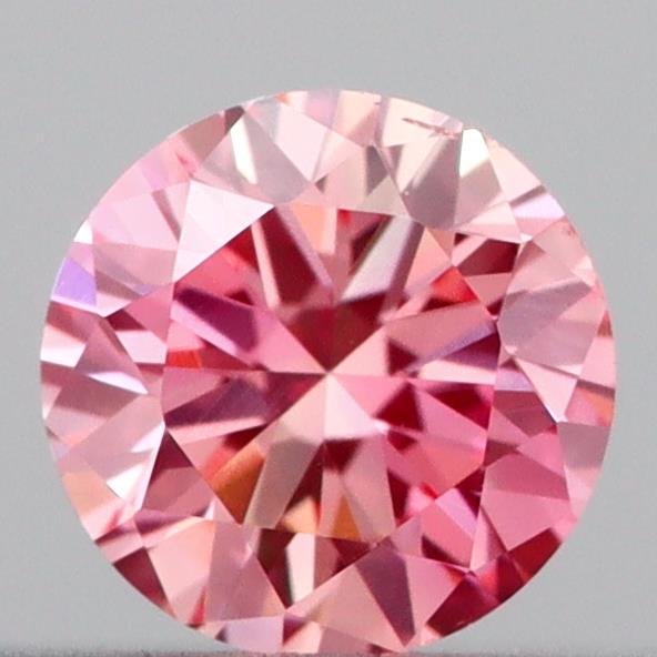 Actual 0.17 carat Fancy Pink Round lab-grown diamond