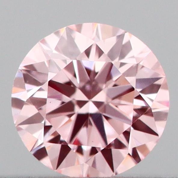 Actual 0.17 carat Intense Pink Round lab-grown diamond