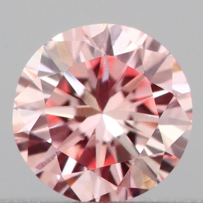 Actual 0.19 carat Fancy Pink Round lab-grown diamond