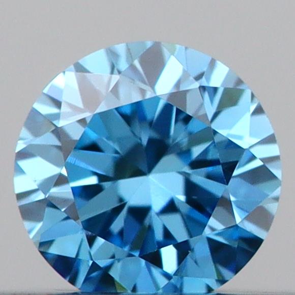 Actual 0.18 carat Vivid Blue Round lab-grown diamond