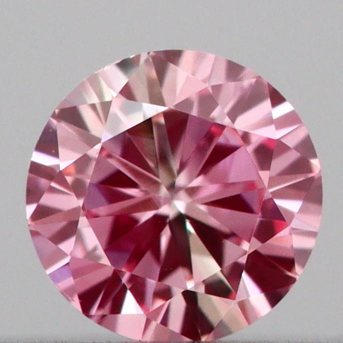 Actual 0.16 carat Fancy Pink Round lab-grown diamond