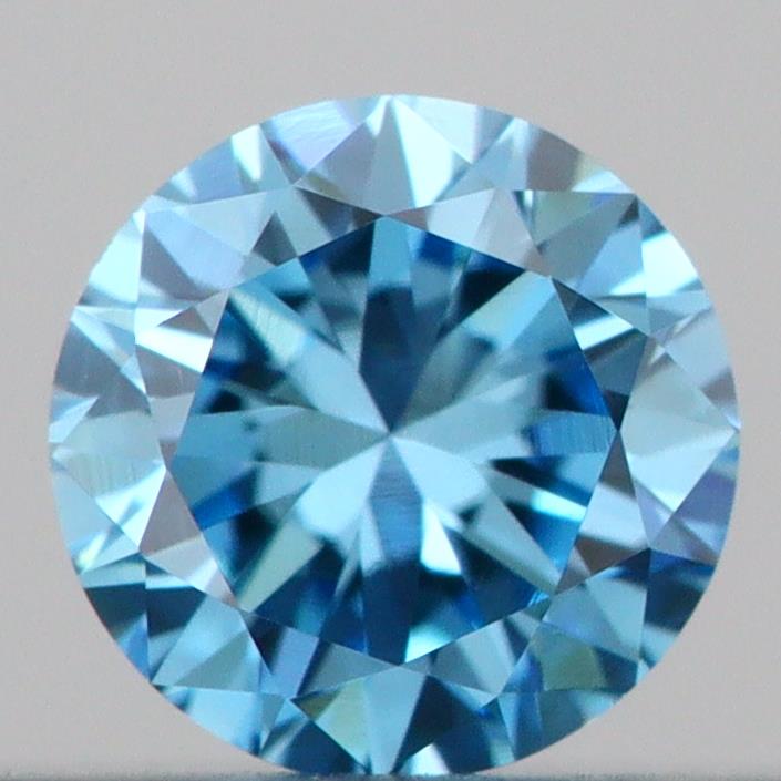 Actual 0.18 carat Vivid Blue Round lab-grown diamond