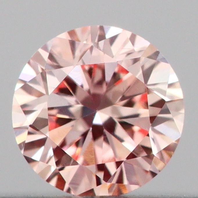 Actual 0.15 carat Fancy Pink Round lab-grown diamond