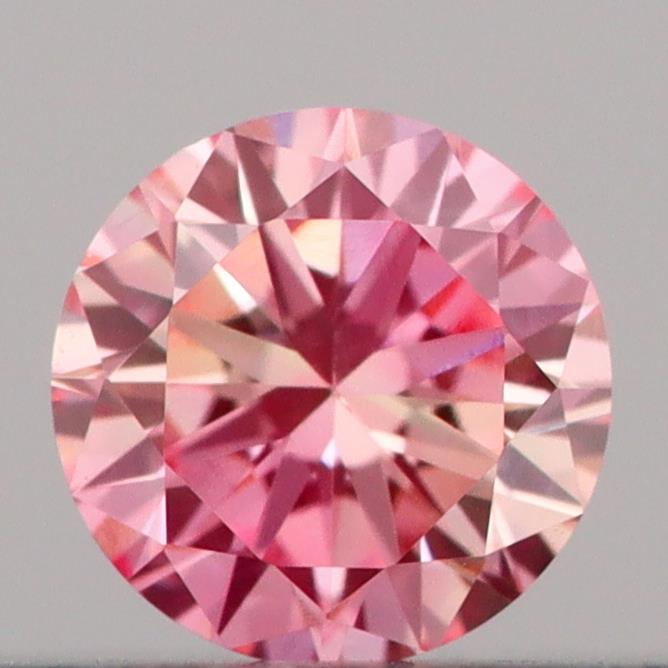 Actual 0.18 carat Fancy Pink Round lab-grown diamond