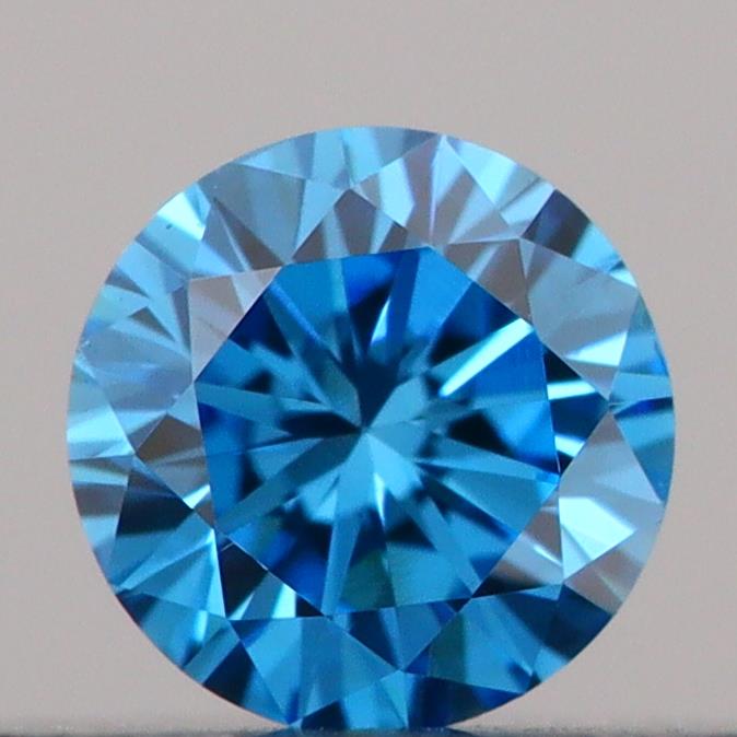 Actual 0.17 carat Vivid Blue Round lab-grown diamond