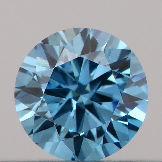 Actual 0.16 carat Vivid Blue Round lab-grown diamond