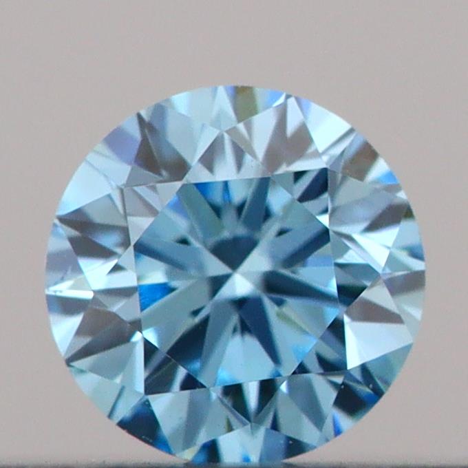 Actual 0.17 carat Vivid Blue Round lab-grown diamond