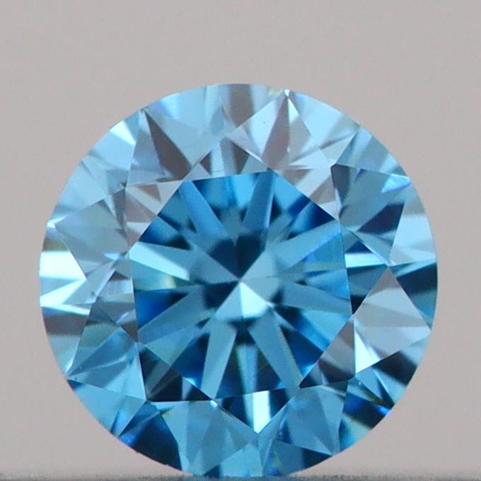 Actual 0.19 carat Vivid Blue Round lab-grown diamond