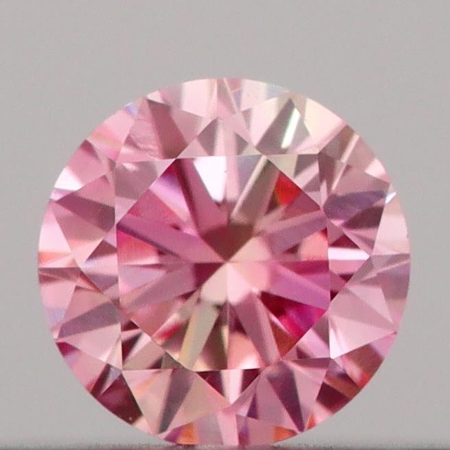 Actual 0.16 carat Fancy Pink Round lab-grown diamond